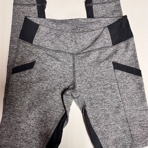 lululemon athletica ivivva Gray Heathered Pocket Leggings with Black Accents